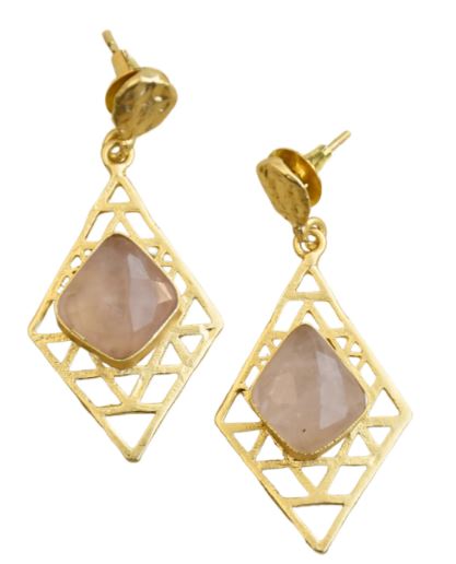 Rose Aura Pyramid Earrings