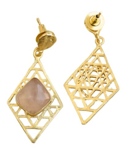 Rose Aura Pyramid Earrings