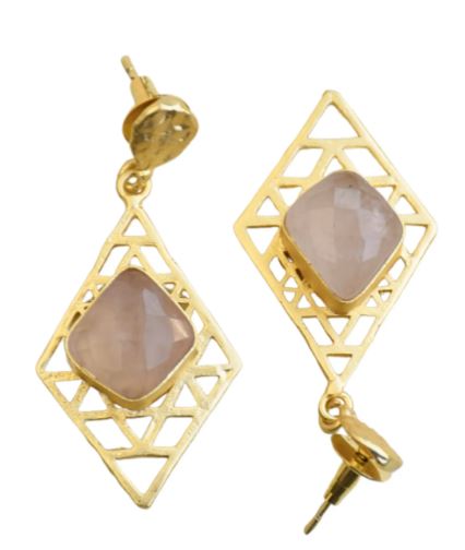 Rose Aura Pyramid Earrings